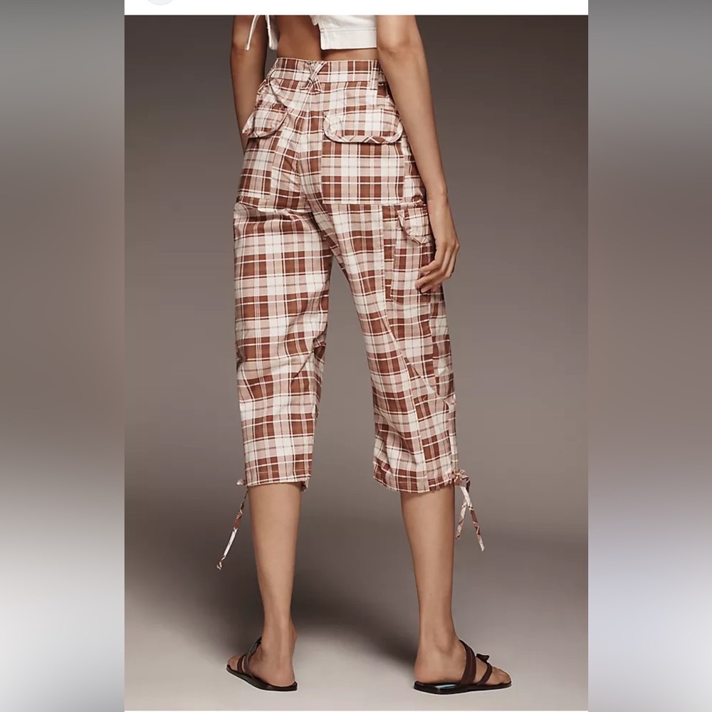 NWT Anthropologie Pilcro Slim Plaid Cargo Capris 90's Style Y2K Style Size Small - Picture 13 of 14